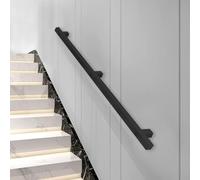 Barrière de sécurité moderne et antidérapante avec kit complet (1-6 m), barre d'appui en métal pour intérieur/extérieur, couloir, villa, loft - (200 cm)
