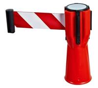 Barrière de sécurité murale extensible de 10 m - Contrôle de la foule avec boutons de verrouillage et ruban d'avertissement pour événements publics et sports - Solution d'isolation anti-émeute