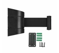 Barrière de sécurité murale rétractable, cordon contrôle des foules for les événements dans espaces publics(Black,32ft)