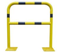 Barrière de sécurité noir/jaune acier 1500mm avec platine et fixations - Ø40mm