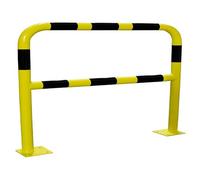 Barrière de sécurité noir/jaune acier 2000mm avec platine - tube Ø60mm