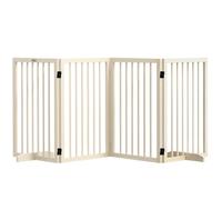 PawHut Barrière de sécurité chien modulable 4 panneaux pliable 206 x 35,5 x 76 cm Bois naturel