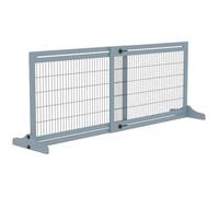Pawhut Barrière de sécurité chien autoportante Longueur réglable 104–183 cm Bois pin gris acier noir