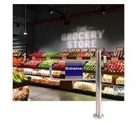 Barrière de sécurité pivotante en métal pour porche d'entrée, fermeture automatique, porte de clôture, barrière unidirectionnelle pour magasin/bibliothèque, installation droite, 110 cm