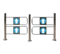 Barrière de sécurité pivotante en métal robuste, barrière demi-taille à 1 voie for un accès sécurisé des piétons for les supermarchés(1.7m)