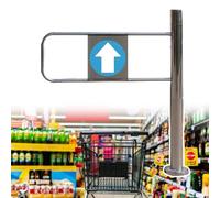 Barrière de sécurité pivotante universelle en métal - Porte à sens unique automatique pour supermarché bibliothèque et entrée d'usine - Argent 80 x 97 cm - Solution d'accès durable et sécurisée