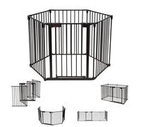 barrière de sécurité noir 380x75cm 6 pans clôture de cheminée en fer