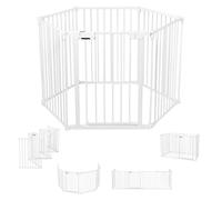 barrière de sécurité giantex blanc 380x75cm 6 pans clôture de cheminée en fer Blanc