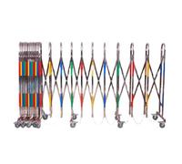 Barrière de sécurité pliable extensible avec roulettes et bandes réfléchissantes pour allée, parking, contrôle de la foule, gestion d'événements, sécurité extérieure et régulation de la circulation