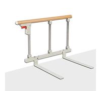 Barrière de sécurité Pliable pour Personnes âgées, Adultes - Support de poignée de Garde-Corps Handicap, Barre de lit - Barre de Protection en métal - Protection Contre Les Chutes (Couleur Bois)