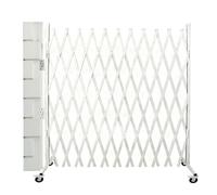 Barrière de sécurité pliable rétractable avec roulettes - Clôture à ciseaux extensible pour école industrielle et barricades de circulation - Blanc - 150 x 700 cm
