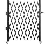 Barrière de sécurité pliable - VEVOR - 75 ""L x 48"" H,Clôture d’Escalier en Acier,Roulante à 360°,pour Maison Sous-sol Garage, Noir