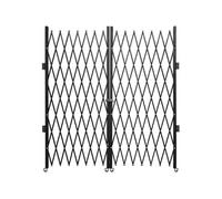 Barrière de Sécurité Pliante Extensible Porte Double 3,1x1,56m Roulante à 360° Acier