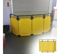 Barrière de sécurité portable et extensible - Clôture pliable à 4 panneaux pour allées, escaliers et trottoirs - Barrière de sécurité temporaire pour barrage routier facile à installer et design léger