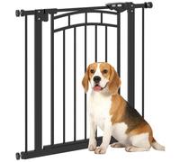 Barrière De Sécurité Pour Chien - Barrière À Pression Extensible - Double Système De Verrouillage - Acier Noir