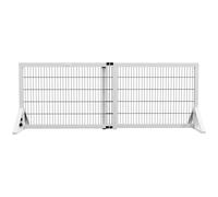 PawHut Barrière de sécurité pour Chien, barrière de Protection à 2 Panneaux Largeur réglable 101-181L x 44l x 67H cm, barrière pour escalier, Porte, couloirs, en Bois de pin et Acier, Blanc