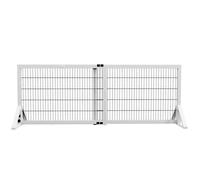 PawHut Barrière de sécurité pour Chien, barrière de Protection à 2 Panneaux Largeur réglable 101-181L x 44l x 67H cm, barrière pour escalier, Porte, couloirs, en Bois de pin et Acier, Blanc