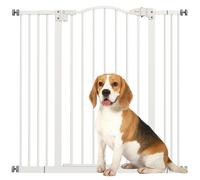 Barrière de sécurité pour chien - PawHut - extensible 74-100 cm - fermeture automatique - fixation par pression sans percer - blanc