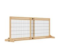 Barrière de sécurité pour chien - PawHut - extensible - autoportante - longueur réglable - 104-183 x 36 x 69 cm - pin - bois