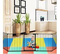 Barrière de Sécurité pour Enfant Clôture de Cheminée Pare-Feu de Cheminée 5 Pans 300x75cm Noir