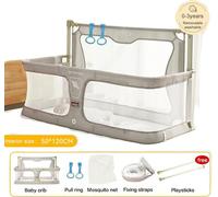 Barrière de sécurité pour lit bébé, protections pour berceau, design antichute, multifonctionnel, beige avec filet