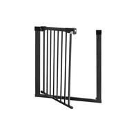 Barrière de sécurité pour porte et escaliers MoMi PAXI PLUS, extensible de 75 à 82 cm, barrière de sécurité pour enfant avec 2 rallonges de 7 et 14 cm incluses, montage à pinces - sans perçage