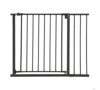 Barrière de sécurité Relaxdays, 95-100 cm, sans perçage, bébé et enfant, escalier et porte, barrière à clipser, noire