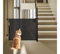 Barriere de Securite Retractable 0-150cm, Barriere de Securite Enfant Extensible, Barriere Chien Opération à Une Main, pour Escaliers, Couloirs, Cuisine, Intérieur et Extérieur, 86 * 150 cm Noir