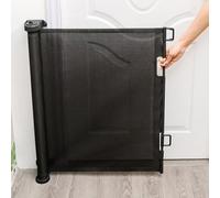 Barrière de Sécurité Rétractable 0 à 150cm pour Bébés et Chiens Barrière de Securité Escalier 86 cm de Haut, Barrière Sécurité Enfant Relocalisable et Enroulable,86 * 150cm-Noir
