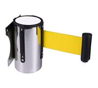 Barrière de sécurité rétractable - Barrière extensible en acier inoxydable de 5 m pour hôtels, restaurants, cinémas, bâtiments publics - Couleur jaune et solution polyvalente de contrôle des foules