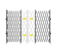 Barrière de sécurité rétractable - Barrière métallique extensible avec roues pour entrée extérieure, protection de terrasse et de cour, largeur réglable, installation facile