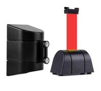 Barrière de sécurité rétractable de 10 m - Fixation murale magnétique pour usage alimentaire et stade, boîtier en ABS, noir - Idéal pour le contrôle des foules et les solutions de sécurité publique