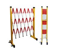 Barrière de sécurité rétractable de 3,5 m - Barrière en métal extensible avec roues - Clôture télescopique pliable de 1,6 m pour le contrôle de la foule et les événements de construction.