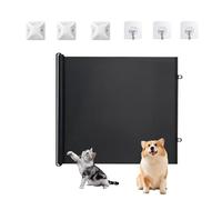 Barrière de sécurité rétractable en maille extra large pour chiens et chats - Barrière d'intérieur sans perçage pour escaliers et portes - Grande barrière de protection noire