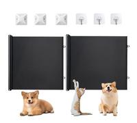 Barrière de sécurité rétractable en maille pour chiens et chats - 130 x 78 cm/110 x 78 cm - Extensible - Pour escaliers, portes et couloirs - Noir - Grande taille