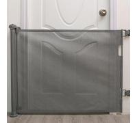 Barrière de Sécurité Rétractable Escalier pour Bébés Enfant et Chiens, 0-150 cm de Large, Barriere de Securite Enroulable pour Escaliers, Couloirs, Intérieurs et Extérieurs-86 * 150cm-Gris