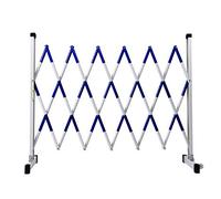 Barrière de sécurité rétractable extensible en métal avec roues - Clôture de sécurité mobile pour le contrôle de la foule et la gestion du trafic d'allée, installation et mobilité faciles, système de