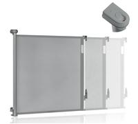 Barrière de sécurité rétractable - LIONELO Thea - 85 x 145 cm - Pas de seuil - Gris
