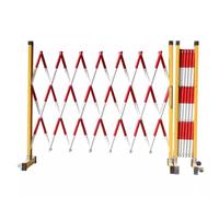 Barrière de sécurité routière, Barrière de sécurité pliable et extensible, barrière métallique industrielle, barrière extensible flexible et réglable, avec roulettes(Red,1.2x2 Meter)