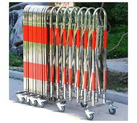 Barrière de sécurité routière, Barrière de sécurité rétractable, barrière de sécurité mobile en acier inoxydable, clôture pliante extérieure(1.5x4 Meter)