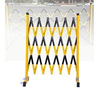 Barrière de sécurité routière, Clôture de sécurité extérieure rétractable avec roulettes et barrière à ciseaux réglable(L350cm/11.4ft)
