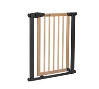 SAFETY 1ST Barrière Simply Close wood & Metal, Pression, 73-80 cm (94cm si extension), sans perçage, Ouverture d'une Main, Bois
