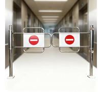 Barrière de sécurité universelle en acier inoxydable à ressort à fermeture automatique pour accès piéton, porte d'entrée en métal ouverte à 90°, design pivotant à 1 voie (190 x 100 cm)