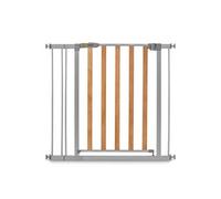 hauck Barrière Sécurité Enfant Extensible Wood Lock 2, 84 - 89 cm, Inclus Rallonge de 9 cm, sans Perçage, Barriere de Porte et Escalier, Bois et Métal Gris