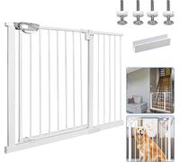 Barrière de sécurité YARDIN, double serrure, à clipser, blanche, 105-115 cm, à clipser | Arrêt à 90° | Fermeture automatique