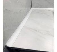 Barrière de seuil douche, barrière d'eau, bande d'étanchéité autocollante en silicone pour les comptoirs, éviers, baignoires, sols dans pièces humides (blanc 1m)