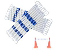 Barrière de signalisation Extensible à cônes, barrière de sécurité réglable de 119 à 198 cm avec Film réfléchissant pour travaux Routiers, parkings et séparations temporaires - Bleu et Blanc