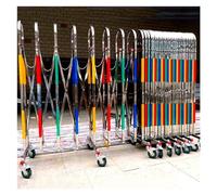 Barrière de signalisation extensible en acier inoxydable, clôture de sécurité pliable avec roulettes, système de contrôle de foule rétractable portable pour intérieur/extérieur (couleur : argent)