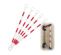 Barrière de signalisation réglable par cônes - Lot de 5, Extensible de 119 cm à 200 cm, barrières de sécurité légères Rouges et Blanches pour la Construction, Les événements et Les Situation