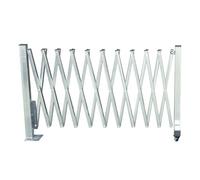 Barrière de signalisation rétractable pliable 100 x 400 cm en acier inoxydable avec roues Barrière accordéon portable pour une utilisation en extérieur dans les écoles, les parcs et les événements